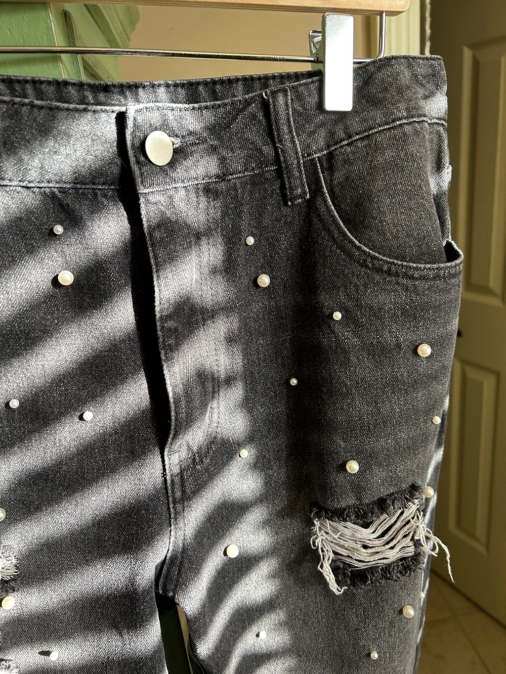 Vocal Black Skinny Jeans with Stud Embellishments